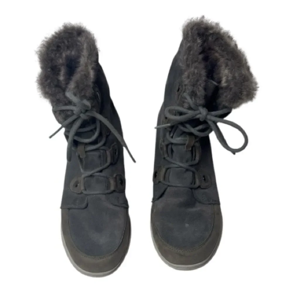 Sorel Women’s Explorer Joan Suede Waterproof Boots In Quarry Grey. Size 10.